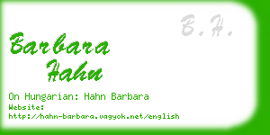 barbara hahn business card